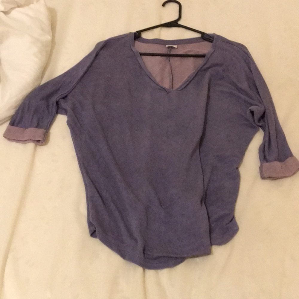 Blue long half sleeve shirt